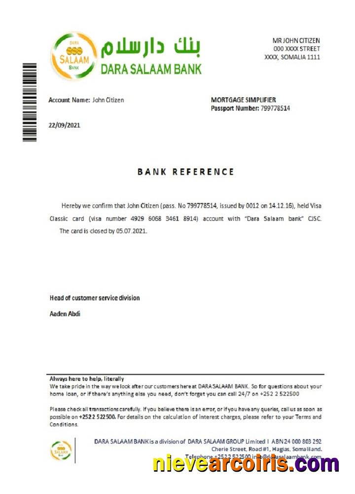 Somalia Dara Salaam bank closure reference